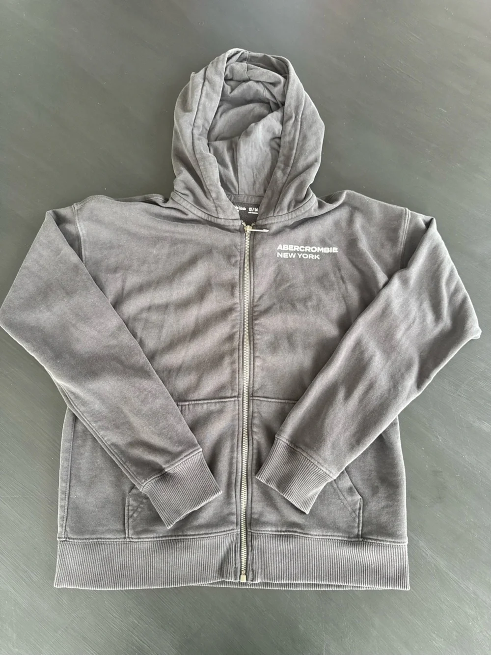 Abercrombie & Fitch Charcoal Gray Full-Zip Hoodie
